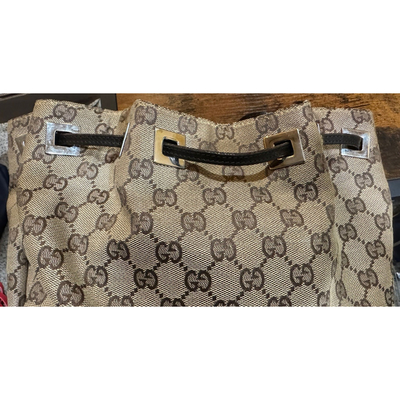 GUCCI GG Monogram Canvas Drawstring Backpack Rucksack - Picture 11 of 16
